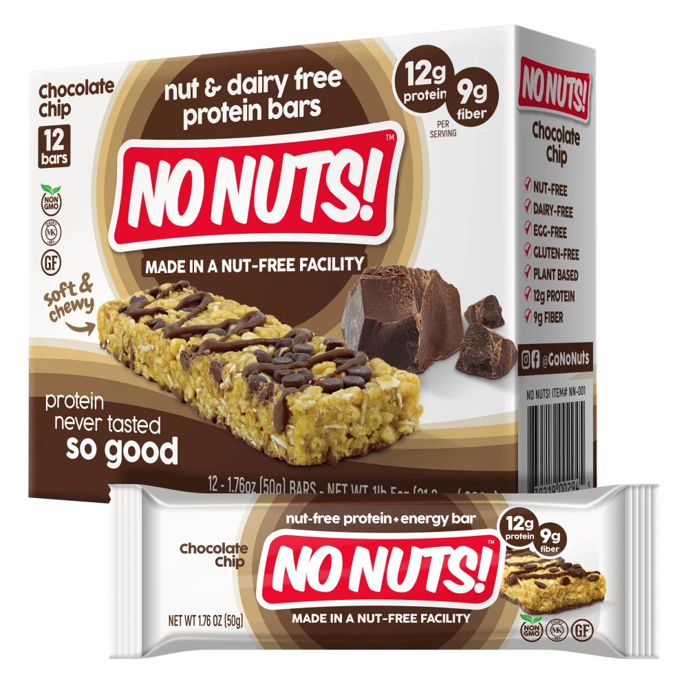 No Nuts! Chocolate Chip Protein Snack Bars, 12-pack box