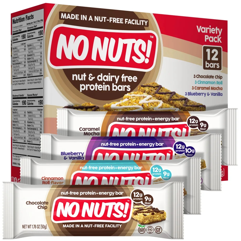 No Nuts! Variety Pack with all four flavors arranged for snacking